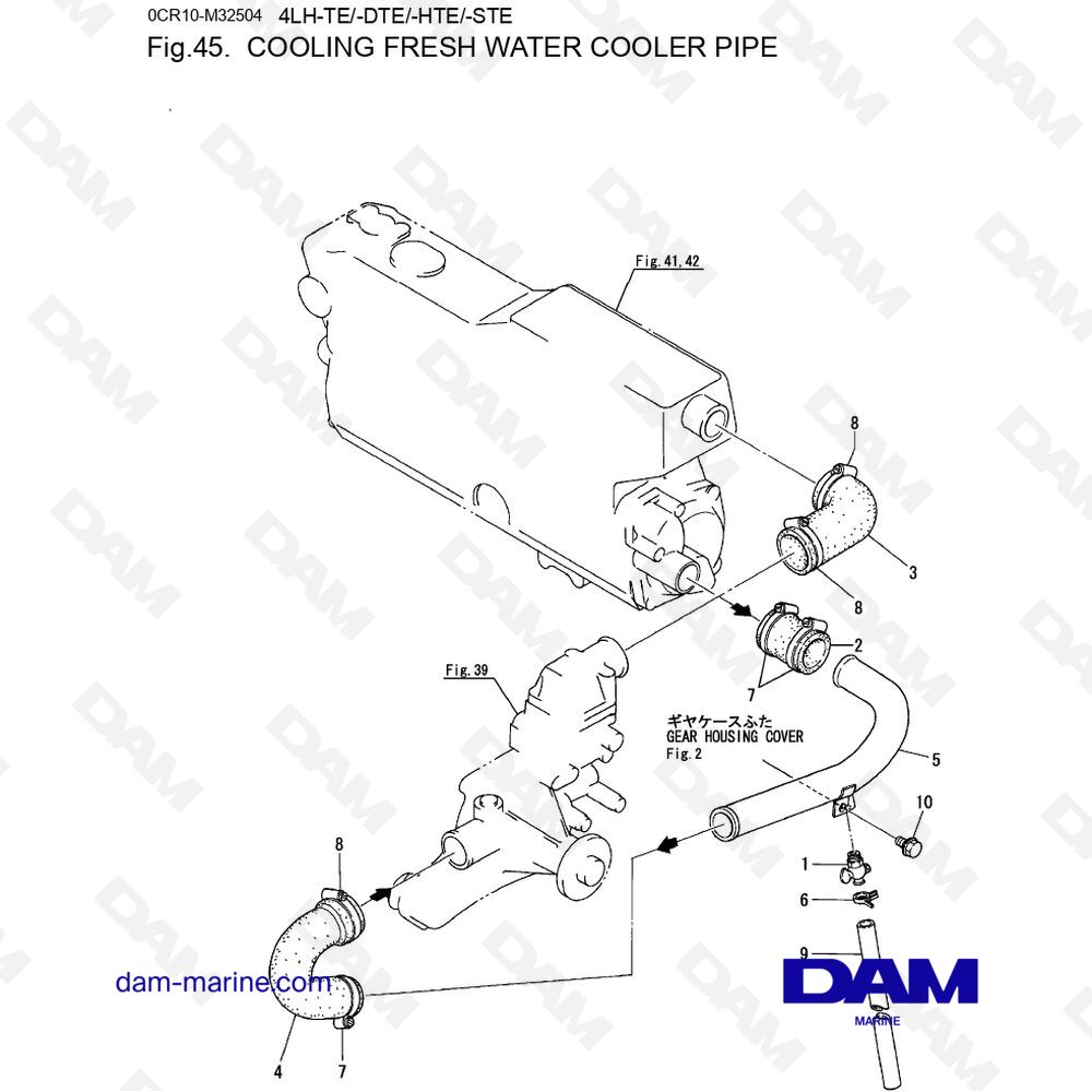 Spare parts and exploded views for Yanmar 4LH-DTE